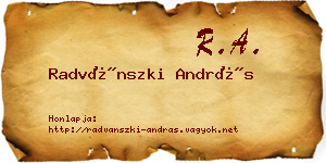 Radvánszki András névjegykártya