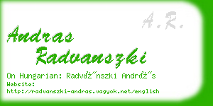 andras radvanszki business card